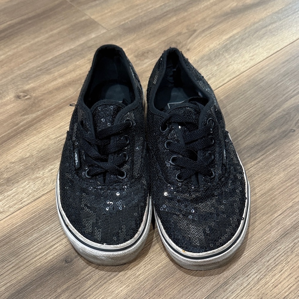 Vans Black Sequin Kids Sneakers